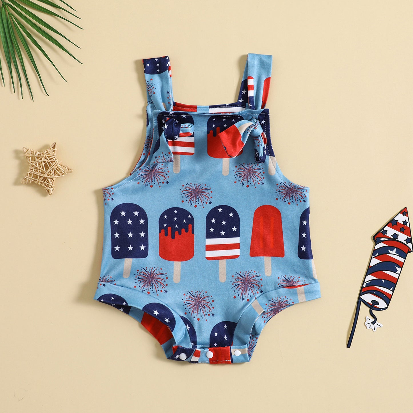 Printed Front Knotted one piece