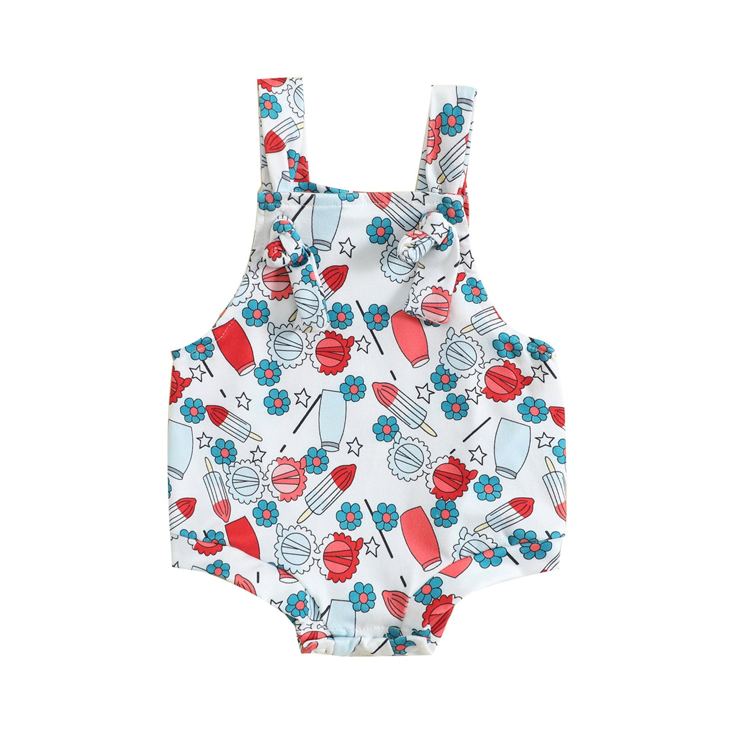 Printed Front Knotted one piece