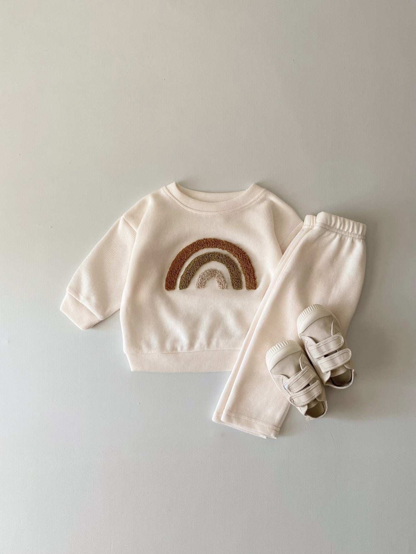 Spring And Autumn Newborn Alphabet Long Sleeve Two-piece Suit