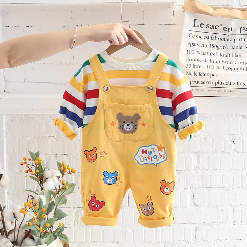Boy’s Overalls with bear face design
