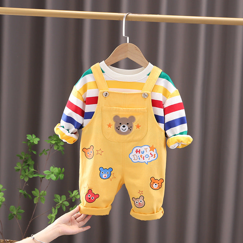 Boy’s Overalls with bear face design
