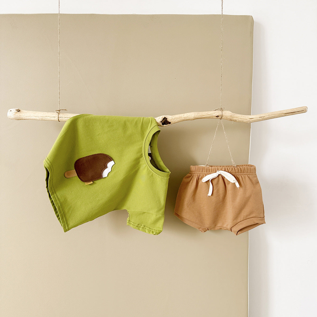 Girls' Casual Round Neck ice cream set