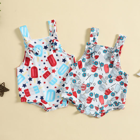 Printed Front Knotted one piece