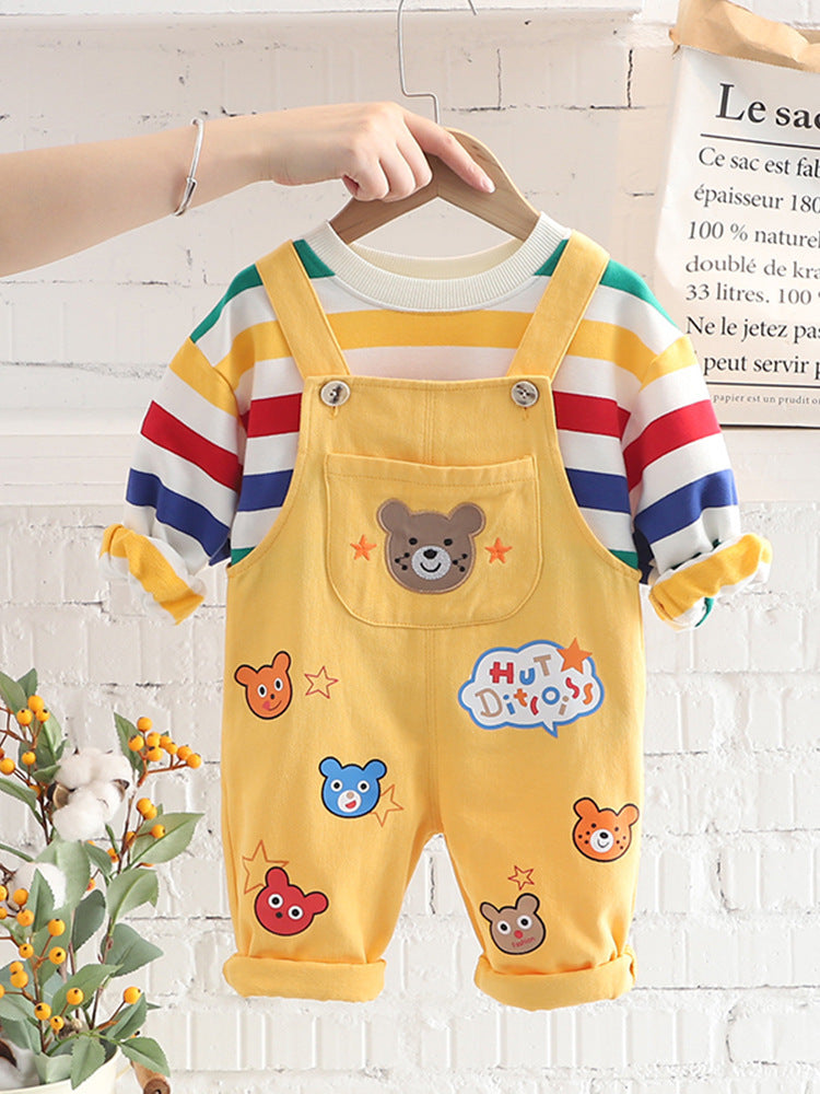 Boy’s Overalls with bear face design