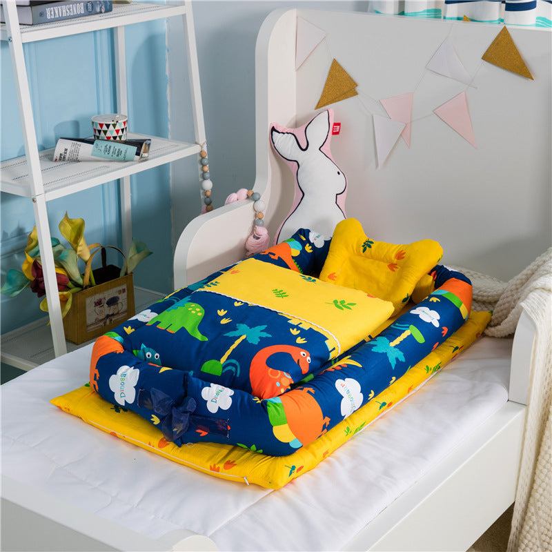 Crib Anti-pressure Newborn Foldable Portable Crib Middle Bed Baby Infant Mattress Bionic Travel bed