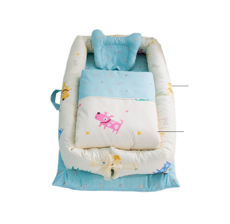Crib Anti-pressure Newborn Foldable Portable Crib Middle Bed Baby Infant Mattress Bionic Travel bed