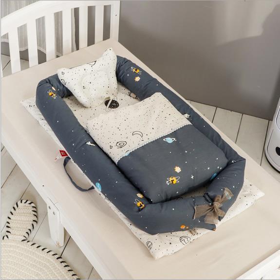 Crib Anti-pressure Newborn Foldable Portable Crib Middle Bed Baby Infant Mattress Bionic Travel bed