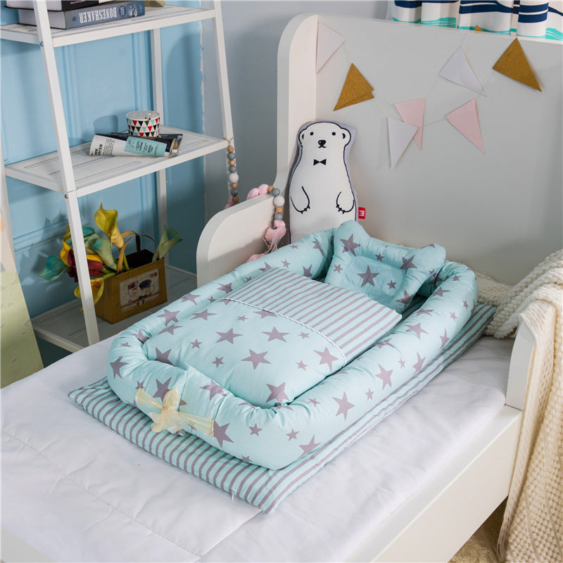 Crib Anti-pressure Newborn Foldable Portable Crib Middle Bed Baby Infant Mattress Bionic Travel bed