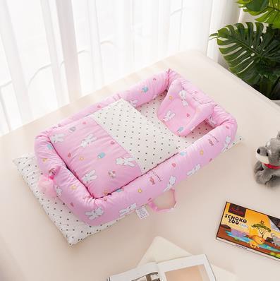 Crib Anti-pressure Newborn Foldable Portable Crib Middle Bed Baby Infant Mattress Bionic Travel bed