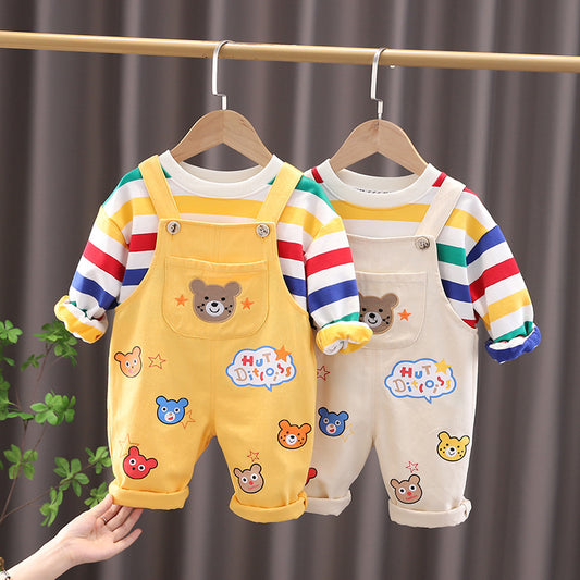 Boy’s Overalls with bear face design