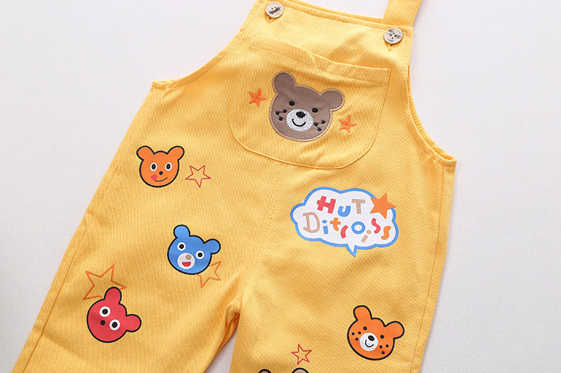 Boy’s Overalls with bear face design
