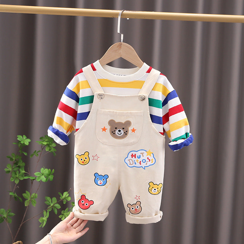 Boy’s Overalls with bear face design