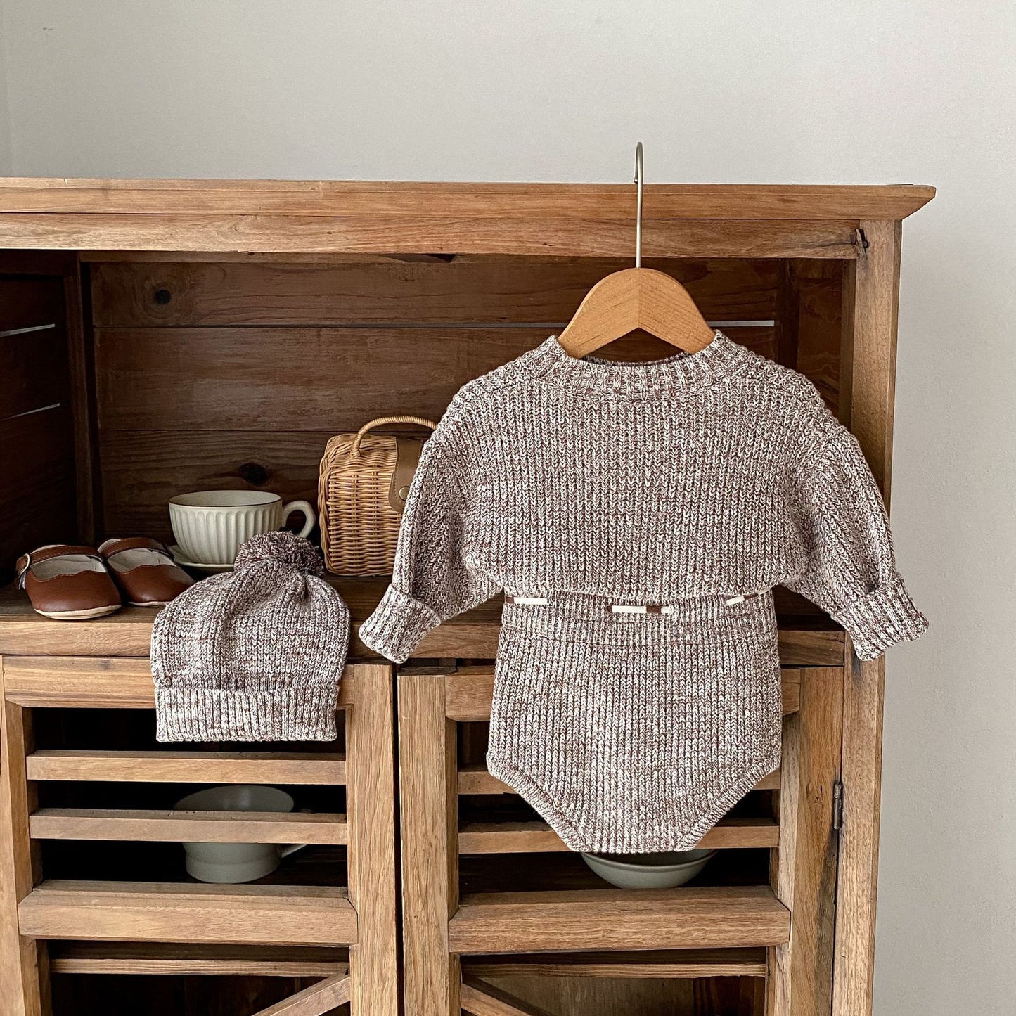 Infant Baby Girl Mixed Color Thick Pullover 3-piece Set
