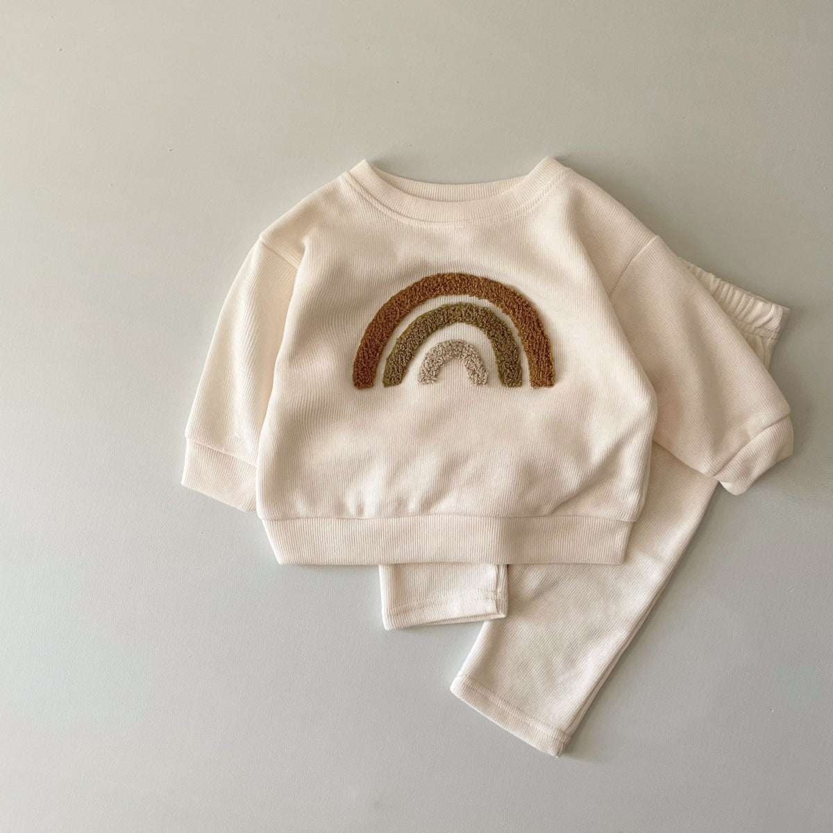 Spring And Autumn Newborn Alphabet Long Sleeve Two-piece Suit