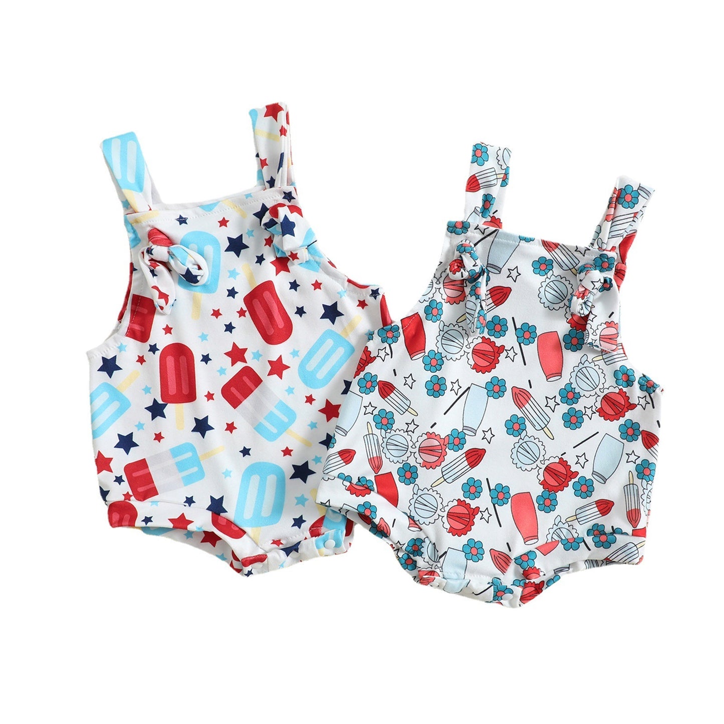 Printed Front Knotted one piece