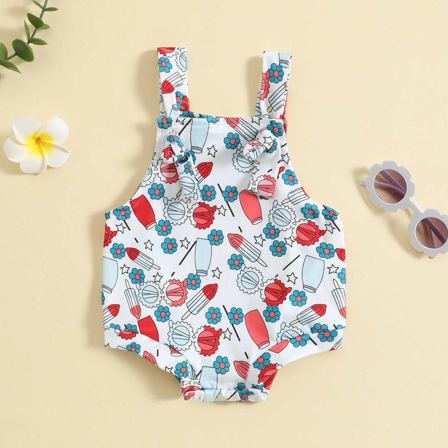 Printed Front Knotted one piece