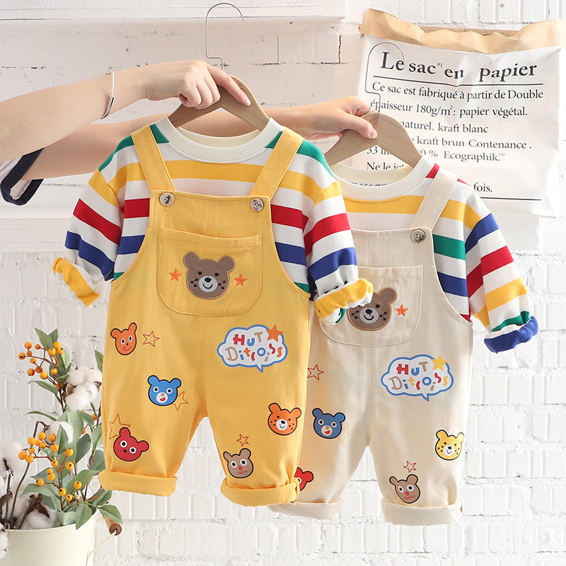 Boy’s Overalls with bear face design