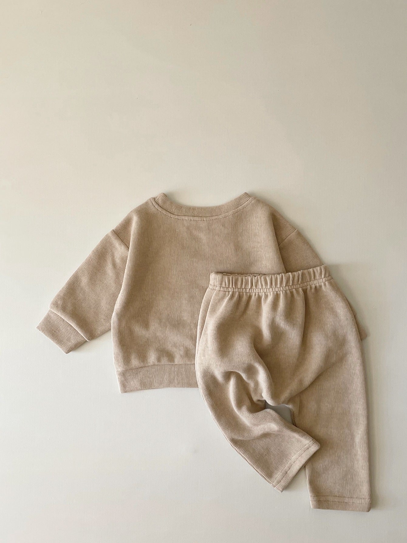 Spring And Autumn Newborn Alphabet Long Sleeve Two-piece Suit